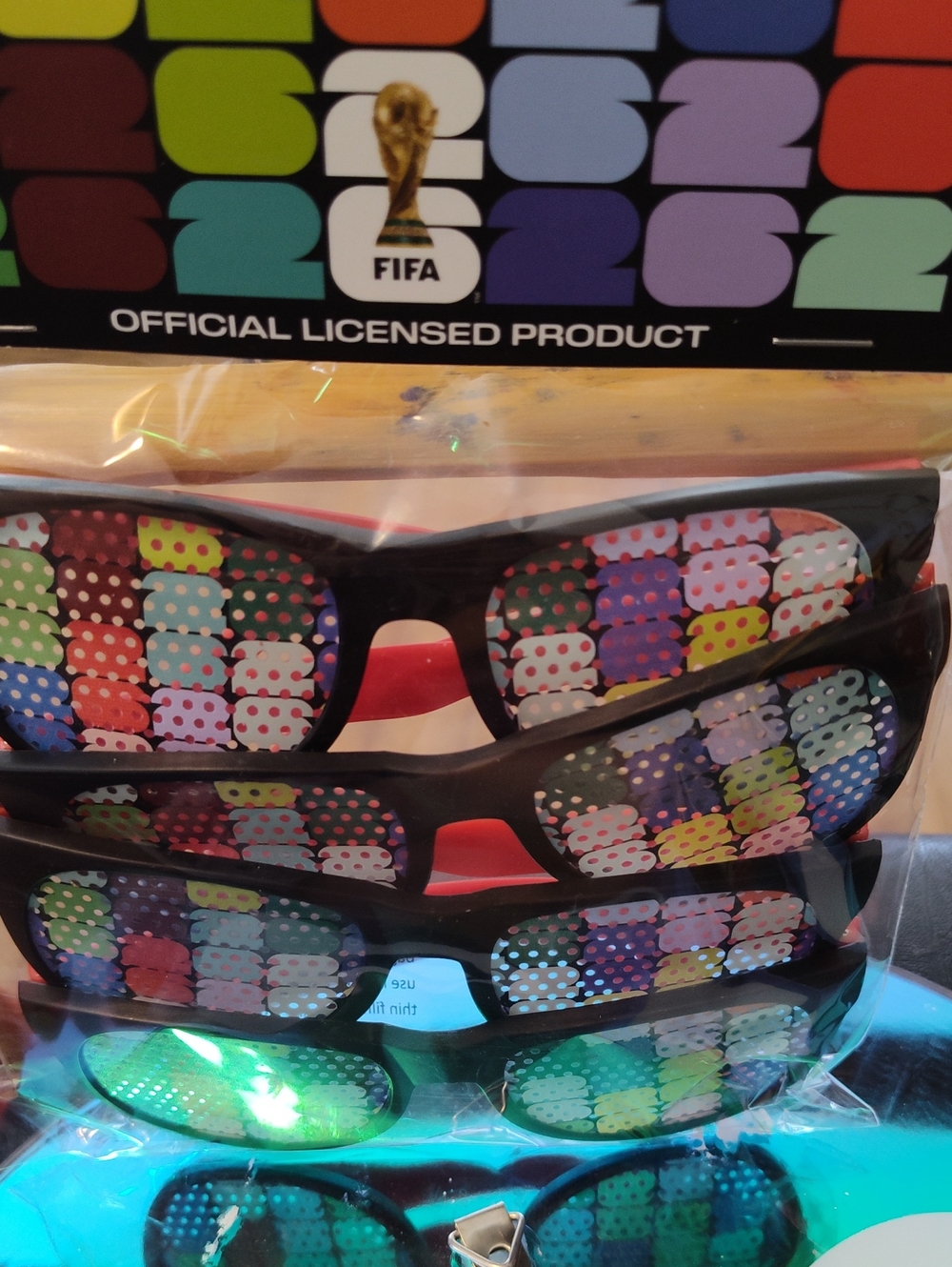 FIFA Official Licensed Billboard Sunglasses Black Frame Multicolor/Set 3 OS